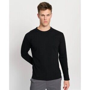 Sport Large Black Long Sleeve Copper Infused Compression Base Layer Shirt New